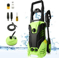 COOCHEER Hochdruckreiniger, 150bar, 450l, 6m, 5m, Grün/Schwarz, Elektrischer mit 3-in-1-Düse, Schlauch, Kabel, Wasserfilter