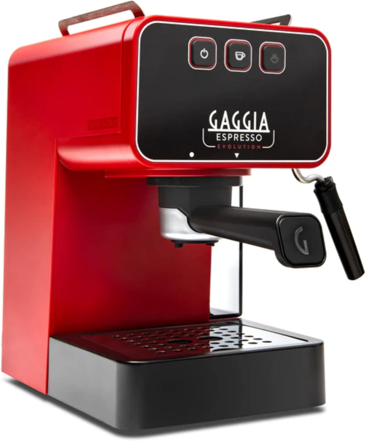 Gaggia Kaffeemaschine, 53 mm, Rot/Schwarz, Espresso Evolution Red, PID Kesseltemperaturregler, Made in Italy, Automatische Vorbrühautomatik