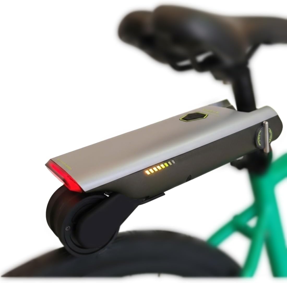 ExploTex Fahrrad, Silber/Schwarz, 50 km Reichweite mit stoßdämpfender elektrischer, Vierstufige Unterstützung für leichtes Fahren Entwickelt