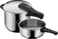 Schnellkochtopf-Set WMF Perfect Schnellkochtöpfe, 6,5l, 3l, Silber/Schwarz, One Pot Induktion 2-teilig, Dampfkochtopf