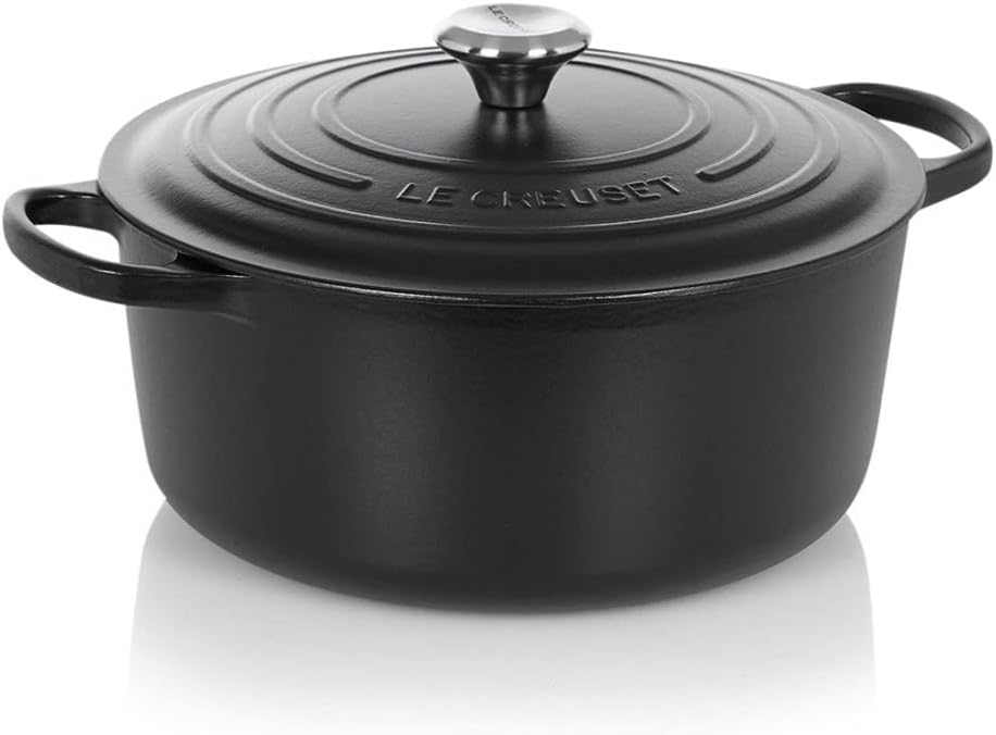 Le Creuset La Marmite Signature Backofen, 6,125 kg, 28 cm, 6,7 l, Schwarz, Le Gusseisen-Bräter mit Deckel, R