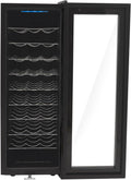 Weinkühlschrank, 76 L/19.8Gal, Kaltgewalztes Blech, gehärtetes Glas, Schwarz