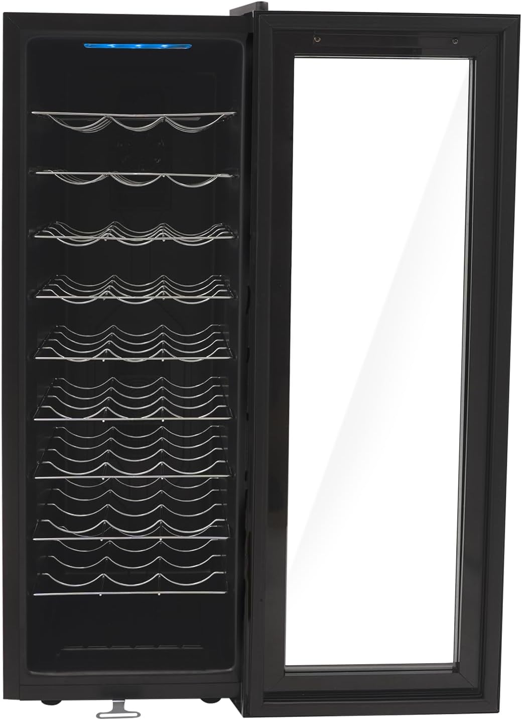 Weinkühlschrank, 76 L/19.8Gal, Kaltgewalztes Blech, gehärtetes Glas, Schwarz