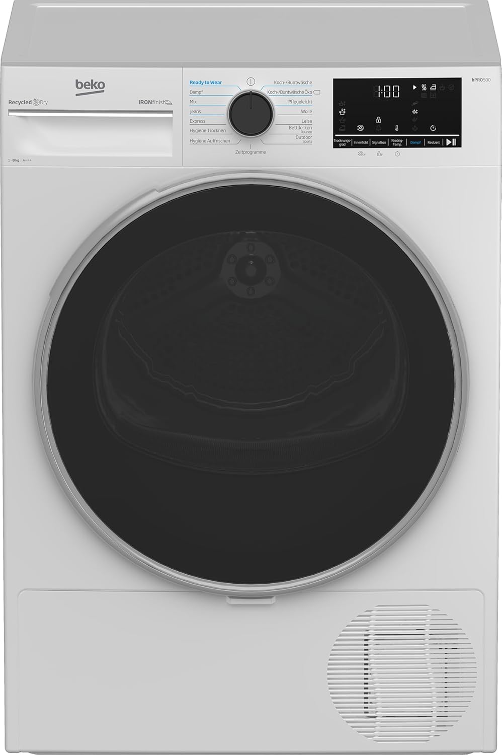 Beko Wäschetrockner, 8 kg, Weiß, B5T4824IF, Frontlader Wärmepumpentrockner, Allergikergeeignet, 15 Programme, Dampffunktion
