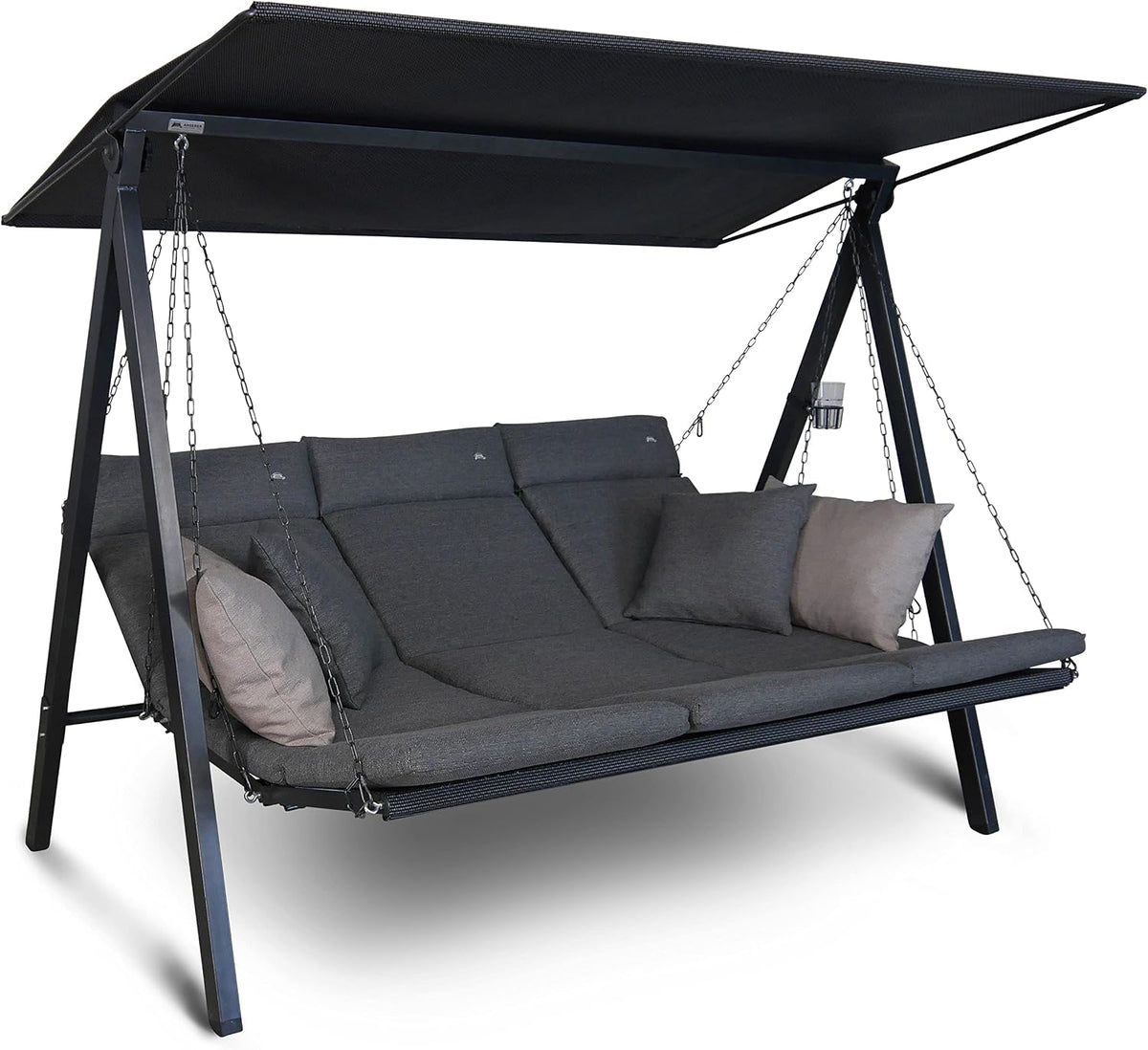 ANGERER Bett, Grau, Hollywoodschaukel Lounge Smart, Schaukel zum Sitzen, Liegen & Entspannen, inkl. -Funktion, einfache Montage