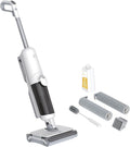 Hoover Staubsauger, 230 W, Weiß/Grau, HW5 kabelloser Nass-Trockensauger und Saugwischer für, Doppelwalzen-System
