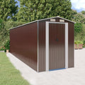 Gerätehaus Rantry, 192x606x223 cm, Dunkelbraun, Geräteschuppen Gartenhaus Geräteschuppen Garten Schuppen