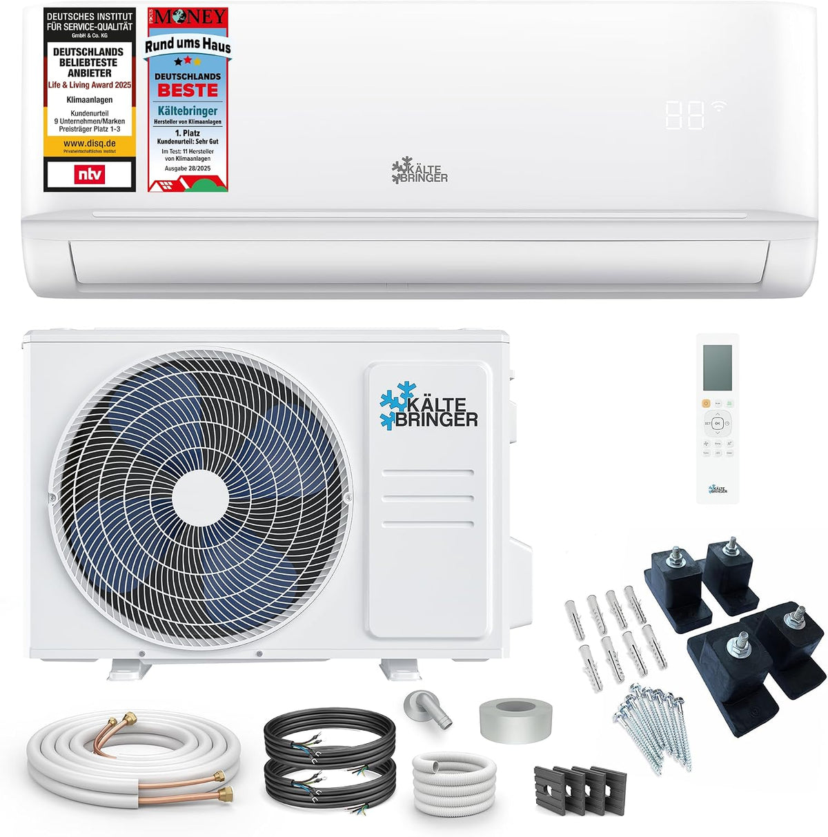 Kältebringer Split-Klimaanlage, 3,5 kW, 5m, Weiß, Split Klimaanlage - 12000 BTU - Klimagerät mit, WiFi & App