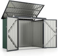 COSTWAY Mülltonnenbox, 172 x 95,5 x 130 cm, 2 M, Metall, Anthrazit/Grün, für ülltonnen, Müllbox aus verzinktem Metall