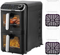 OLEIO Heissluftfritteuse, 2460 W, 11 L, Schwarz, Maestro Airfryer Doppelkammer XXL Heißluftfritteuse 2