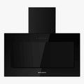 EAS ELECTRIC Dunstabzugshaube, 90 cm, Schwarz, EMRH908VRT-N Deko-Glocke, Glas