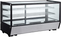 Wohnzimmerschrank METRO, 207 L, Silber/Schwarz, Professional Tisch-Kühlvitrine GCV1200R, 68.6 x 56.8 x 121.9