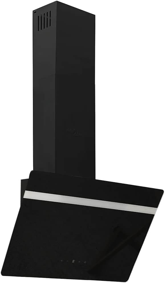 Dunstabzugshaube, 180 W, 60 cm, Stahl, Hartglas, Aluminium, Schwarz, vidaXL Wandhaube Kopffrei Wandmontage Dunstabzug Wand