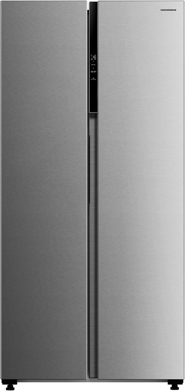 HSBS Side-by-Side-Kühlschrank, 460 L, 271 L, 189 L, Silber, M460NFINVXE++, No Frost, Inverter-Kompressor, Kühlteil + Gefrierteil
