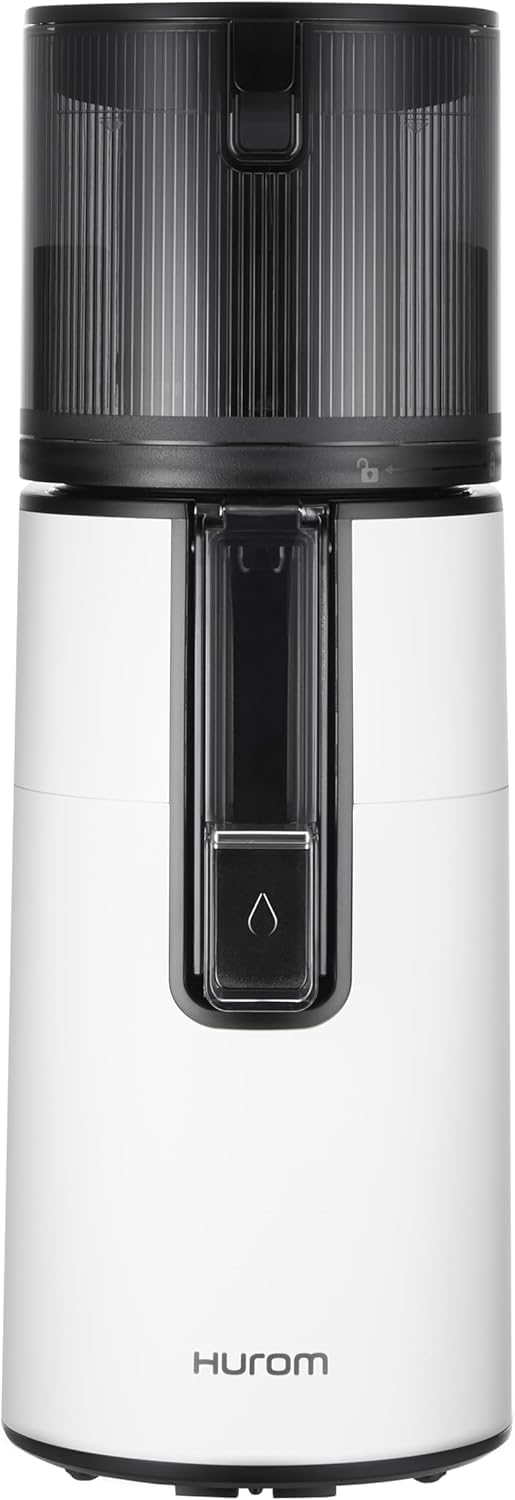 Hurom Mastizier-Entsafter mit einer Schnecke, 2 L, Weiß/Schwarz, Slow Juicer, Entsafter Gemüse und Obst, H400, 150 Watt