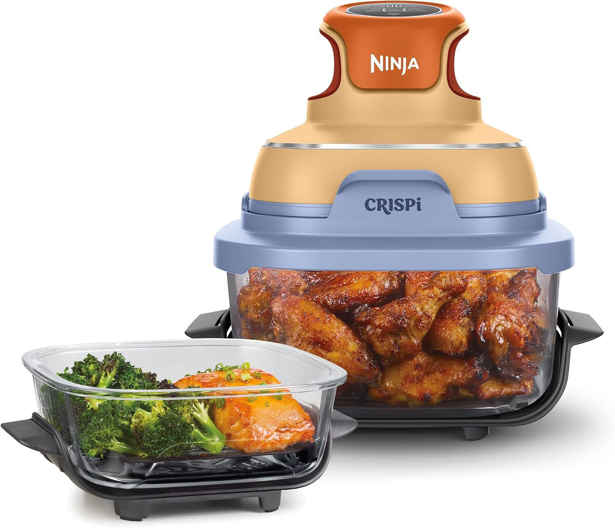 Ninja Heissluftfritteuse, 1700 W, 3,8 l, 1,4 l, Orange/Blau/Schwarz, CRISPi Tragbare Heißluftfritteuse, 4-in-1: Heißluftfrittieren