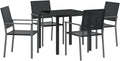 Gartenmöbel-Set HFXHIJXQ, 200x80 cm, PE-Rattan, Schwarz, Gartenmöbel Set 5-TLG PE-Rattan Tisch mit Armlehnstühlen
