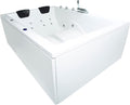 Basera Badewannen mit Sprudelfunktion, weiß/schwarz, Basic Indoor Whirlpool Badewanne XXL Wave für 2 Personen, Wasserfall